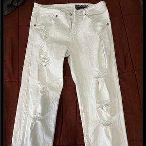 Mens Denim Ripped Skinny Fit Stretch Slim Fit Biker Pants Destroyed Jeans